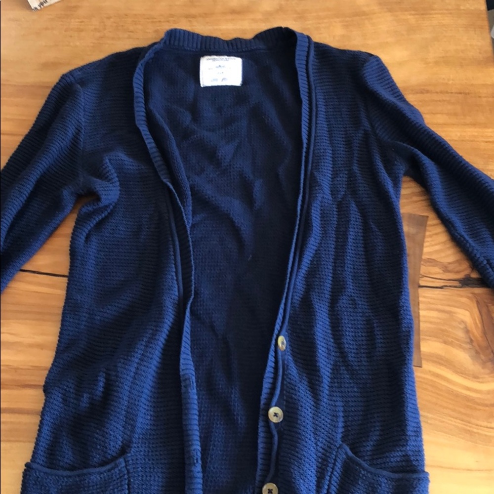 Blue cardigan